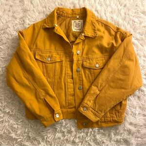 Pull&Bear Yellow Denim Quilted Jacket size Medium